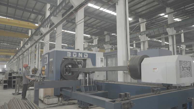 What process support can a 12000 watt laser pipe cutting machine provide for papermaking equipment parts processing?